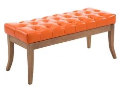 Banc Ramses Similicuir Antique Clair , Orange/100 Cm
