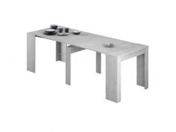 Dmora Table Console Extensible Avec Compartiment Pour Les Rallonges, Gris Béton, 90 X 51 X 78 Cm (jusqu'à 237 Avec Extensions). -Banquette Magasin G CNF Q45089618 D