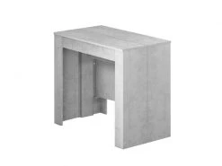 Dmora Table Console Extensible Avec Compartiment Pour Les Rallonges, Gris Béton, 90 X 51 X 78 Cm (jusqu'à 237 Avec Extensions). -Banquette Magasin G CNF Q45089618 E