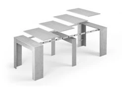 Dmora Table Console Extensible Avec Compartiment Pour Les Rallonges, Gris Béton, 90 X 51 X 78 Cm (jusqu'à 237 Avec Extensions). -Banquette Magasin G CNF Q45089618 F