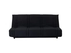 GPASPLUS Banquette Clic Clac 3 Places - Tissu Noir - Style Contemporain - L 193 X P 92 Cm