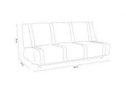 GPASPLUS Banquette Clic Clac 3 Places - Tissu Noir - Style Contemporain - L 193 X P 92 Cm -Banquette Magasin G CNF Q85851380 E