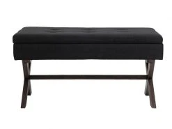 Banquette Namaro En Tissu Avec Espace De Rangement Pieds Bois De Caoutchouc , Noir /antique -Banquette Magasin G CNF R16614341 C