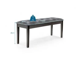 Banc Banquette Design Classique, Banc Rembourrée En Tissu, Banc Capitonné En Lin Et Bois D'hévéa Pour Chambre Salle à Manger Salon Couloir Piano Gris -Banquette Magasin G CNF S47287500 F