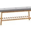 Banquette Marne En Tissu Avec Pieds Carrés En Bois De Bambou , Gris/120 Cm -Banquette Magasin G CNF T26069432 B
