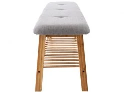 Banquette Marne En Tissu Avec Pieds Carrés En Bois De Bambou , Gris/120 Cm -Banquette Magasin G CNF T26069432 D