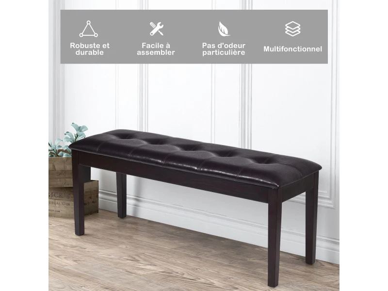Banc Banquette Design Classique, Banc Rembourrée En Tissu, Banc Capitonné En Lin Et Bois D'hévéa Pour Chambre Salle à Manger Salon Couloir Piano Marron 3 Banc Banquette Design Classique, Banc Rembourrée En Tissu, Banc Capitonné En Lin Et Bois D'hévéa Pour Chambre Salle à Manger Salon Couloir Piano Marron