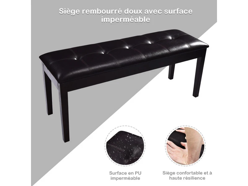 Banc Banquette Design Classique, Banc Rembourrée En Tissu, Banc Capitonné En Lin Et Bois D'hévéa Pour Chambre Salle à Manger Salon Couloir Piano Marron 5 Banc Banquette Design Classique, Banc Rembourrée En Tissu, Banc Capitonné En Lin Et Bois D'hévéa Pour Chambre Salle à Manger Salon Couloir Piano Marron – Image 3
