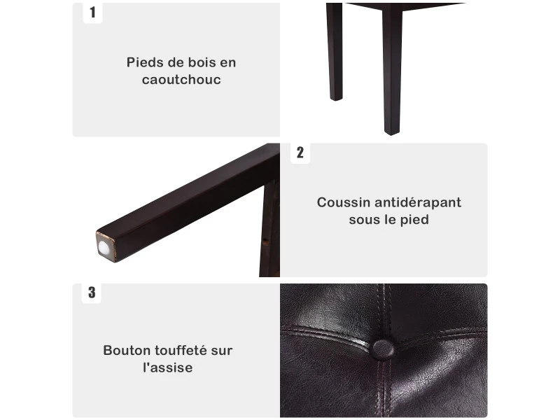 Banc Banquette Design Classique, Banc Rembourrée En Tissu, Banc Capitonné En Lin Et Bois D'hévéa Pour Chambre Salle à Manger Salon Couloir Piano Marron 6 Banc Banquette Design Classique, Banc Rembourrée En Tissu, Banc Capitonné En Lin Et Bois D'hévéa Pour Chambre Salle à Manger Salon Couloir Piano Marron – Image 4