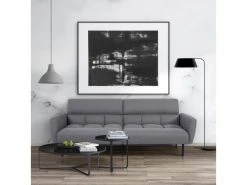 GPASPLUS Prisca Canapé Convertible Clic-clac 3 Places - Tissu Gris - L 209 X P 91,5 X H 81,5 Cm -Banquette Magasin G CNF T53736730 C