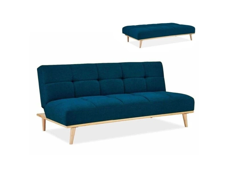 Meghan - Banquette Clic Clac Scandinave 3 Places Bleu 3 Meghan - Banquette Clic Clac Scandinave 3 Places Bleu