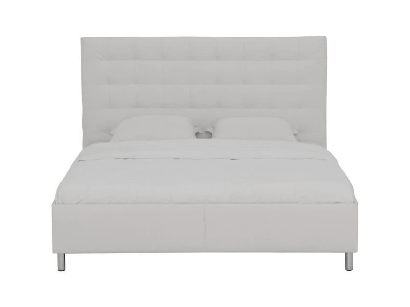 GPASPLUS Lit Adulte - 160x200 Cm- Simili Blanc - Tyyli 3 GPASPLUS Lit Adulte - 160x200 Cm- Simili Blanc - Tyyli