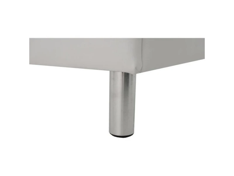 GPASPLUS Lit Adulte - 160x200 Cm- Simili Blanc - Tyyli 6 GPASPLUS Lit Adulte - 160x200 Cm- Simili Blanc - Tyyli – Image 4