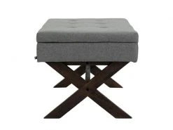 Banquette Namaro En Tissu Avec Espace De Rangement Pieds Bois De Caoutchouc , Gris/antique -Banquette Magasin G CNF T80242035 D