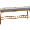 Banquette Marne En Tissu Avec Pieds Ronds En Bois De Bambou , Gris/120 Cm -Banquette Magasin G CNF T84216948 B