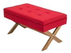 Banquette Namaro En Tissu Avec Espace De Rangement Pieds Bois De Caoutchouc , Rouge/antique Clair 9 Banquette Namaro En Tissu Avec Espace De Rangement Pieds Bois De Caoutchouc , Rouge/antique Clair -Banquette Magasin G CNF U35844432 E