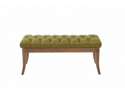Banc Ramses Tissu Pieds Antique Clair , Vert/100 Cm