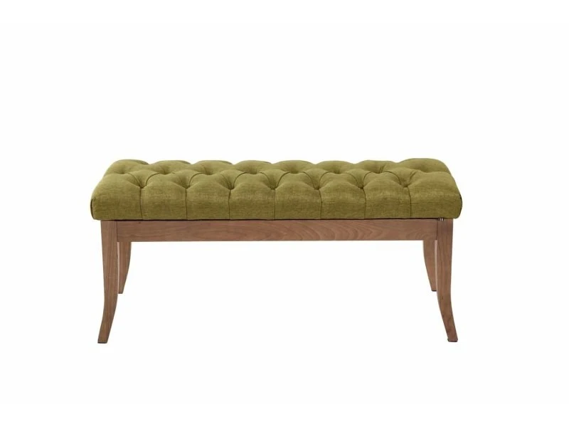 Banc Ramses Tissu Pieds Antique Clair , Vert/100 Cm 3 Banc Ramses Tissu Pieds Antique Clair , Vert/100 Cm