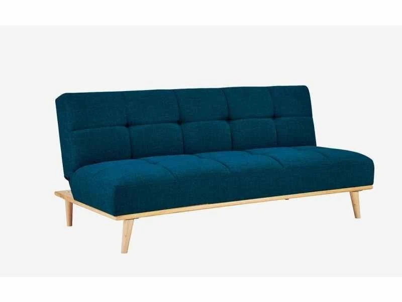 Banquette Clic Clac Scandinave 3 Places Bleu Jessy 4 Banquette Clic Clac Scandinave 3 Places Bleu Jessy – Image 2