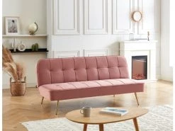 Banquette Aroma En Velours Vieux Rose 3 Places Convertible 8 Banquette Aroma En Velours Vieux Rose 3 Places Convertible -Banquette Magasin G CNF U95533524 C