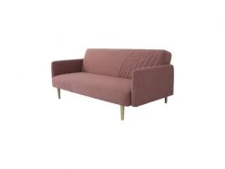 GPASPLUS Banquette Convertible 2 Places En Bois - Tissu Rose - L 202 X P 97 X H 79 Cm - Stella -Banquette Magasin G CNF V22681645 D
