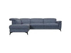 GPASPLUS Canapé D'angle Gauche Avec 1 Place Relax électrique - Tissu Bleu Clair - L 292 X P 232 X H 99 Cm - Melbourne -Banquette Magasin G CNF V38625100 C