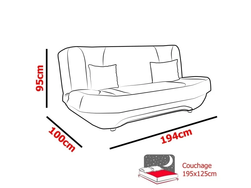 Niyo - Canapé 3 Places Convertible En Tissu Noir Et Bleu 4 Niyo - Canapé 3 Places Convertible En Tissu Noir Et Bleu – Image 2