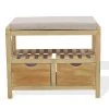 Mobili Rebecca Banquette Coffre 2 Tiroir 2 Etagere Bois Beige Vintage 46x60x33 2 Mobili Rebecca Banquette Coffre 2 Tiroir 2 Etagere Bois Beige Vintage 46x60x33 -Banquette Magasin G CNF V85872028 B