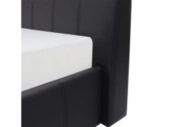 GPASPLUS Cloud Lit Adulte 160x200 Cm + Coffre De Rangement - Simili Noir - Sommier Inclus -Banquette Magasin G CNF W10926844 F