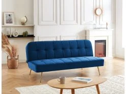 Banquette Aroma En Velours Bleu 3 Places Convertible 8 Banquette Aroma En Velours Bleu 3 Places Convertible -Banquette Magasin G CNF X50241857 C