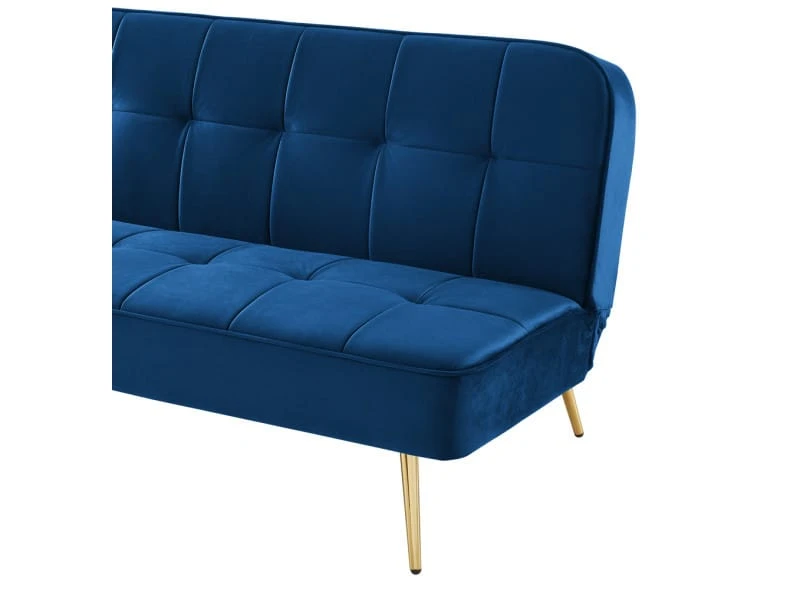 Banquette Aroma En Velours Bleu 3 Places Convertible 5 Banquette Aroma En Velours Bleu 3 Places Convertible – Image 3