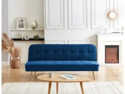 Banquette Aroma En Velours Bleu 3 Places Convertible 11 Banquette Aroma En Velours Bleu 3 Places Convertible -Banquette Magasin G CNF X50241857 F