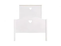 GPASPLUS Haro Lit Enfant - Mdf Et Pin Massif - Decor Chene Et Laque Blanc - Sommier Inclus - 90 X 190 Cm -Banquette Magasin G CNF X70176196 C