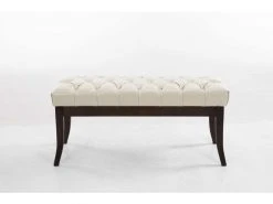 Banc Ramses Similicuir Antique Sombre , Crème/100 Cm