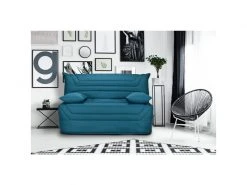 Banquette Lit Bz 140x190 Cm En Tissu Bleu Et Matelas 12 Cm - Cyriac -Banquette Magasin G CNF Y23189629 C