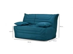 Banquette Lit Bz 140x190 Cm En Tissu Bleu Et Matelas 12 Cm - Cyriac -Banquette Magasin G CNF Y23189629 R