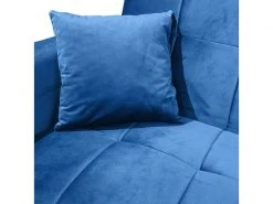 MEUBLETMOI Canapé 3 Places Convertible En Velours Bleu Et Pieds Doré - Ralph -Banquette Magasin G CNF Z39547866 F