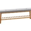Banquette Marne En Tissu Avec Pieds Carrés En Bois De Bambou , Gris/150 Cm 2 Banquette Marne En Tissu Avec Pieds Carrés En Bois De Bambou , Gris/150 Cm -Banquette Magasin G CNF Z46749666 B