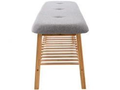Banquette Marne En Tissu Avec Pieds Carrés En Bois De Bambou , Gris/150 Cm -Banquette Magasin G CNF Z46749666 D