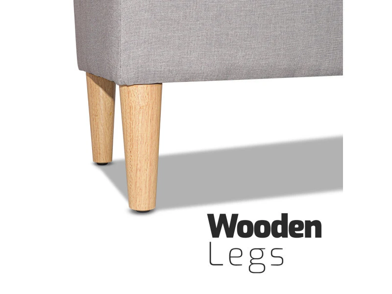 Istanbul - Coffre Pour Ottoman Avec Conteneur 42l. Banc Ottoman En Tissu Avec Assise Rembourrée Et Pieds En Bois De Pin Gris Pigeon 5 Istanbul - Coffre Pour Ottoman Avec Conteneur 42l. Banc Ottoman En Tissu Avec Assise Rembourrée Et Pieds En Bois De Pin Gris Pigeon – Image 3