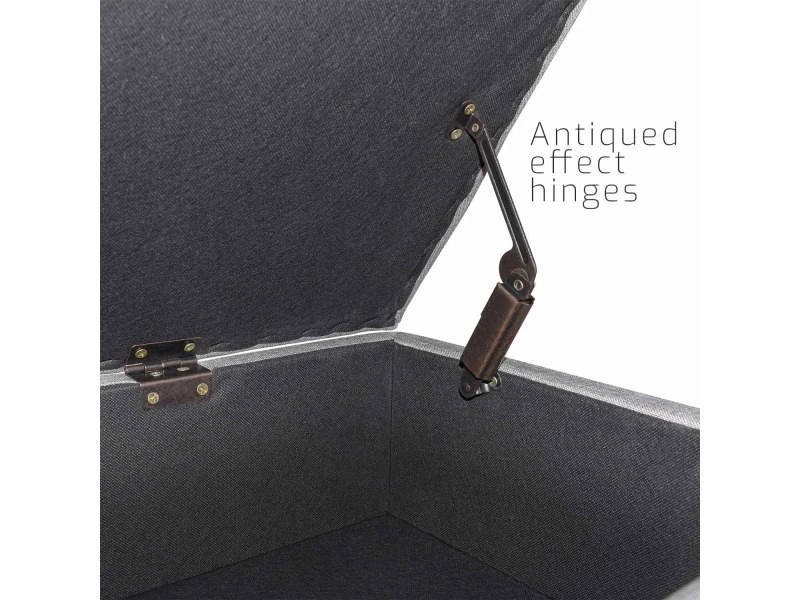 Istanbul - Coffre Pour Ottoman Avec Conteneur 42l. Banc Ottoman En Tissu Avec Assise Rembourrée Et Pieds En Bois De Pin Gris Pigeon 6 Istanbul - Coffre Pour Ottoman Avec Conteneur 42l. Banc Ottoman En Tissu Avec Assise Rembourrée Et Pieds En Bois De Pin Gris Pigeon – Image 4